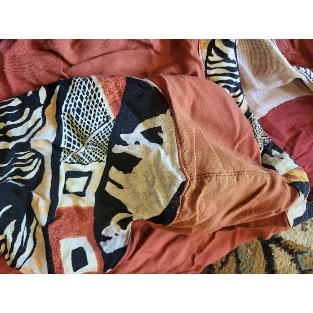 Vintage 90s Midi Dress Women's Medium Sagari Elephant Animal Print - Picture 4 of 5